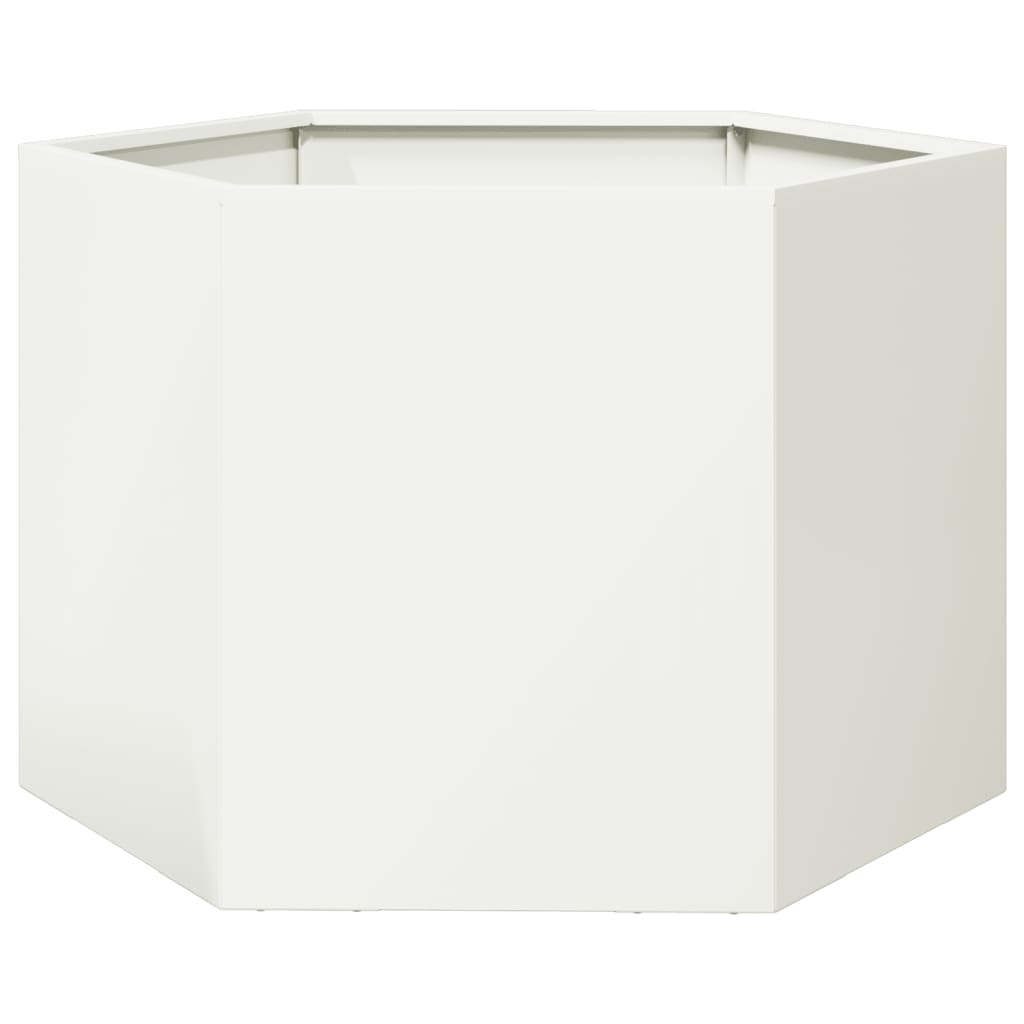 Vidaxl plannet hexagon 69x60x45 cm en acier blanc