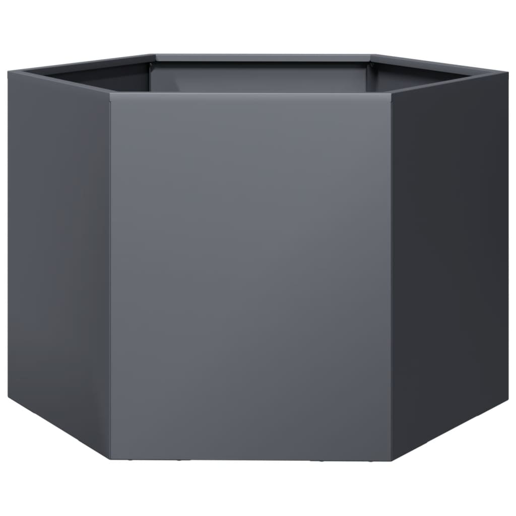 Vidaxl Planter Benket Hexagon 69x60x45 cm Anthracite en acier -colore