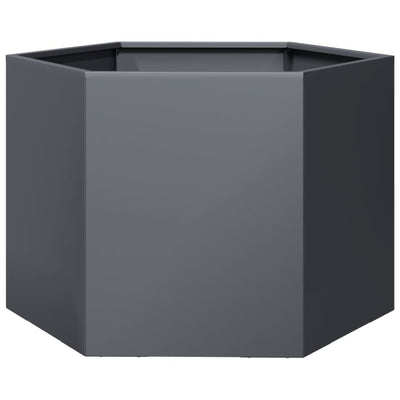 Vidaxl Planter Benket Hexagon 69x60x45 cm Anthracite en acier -colore