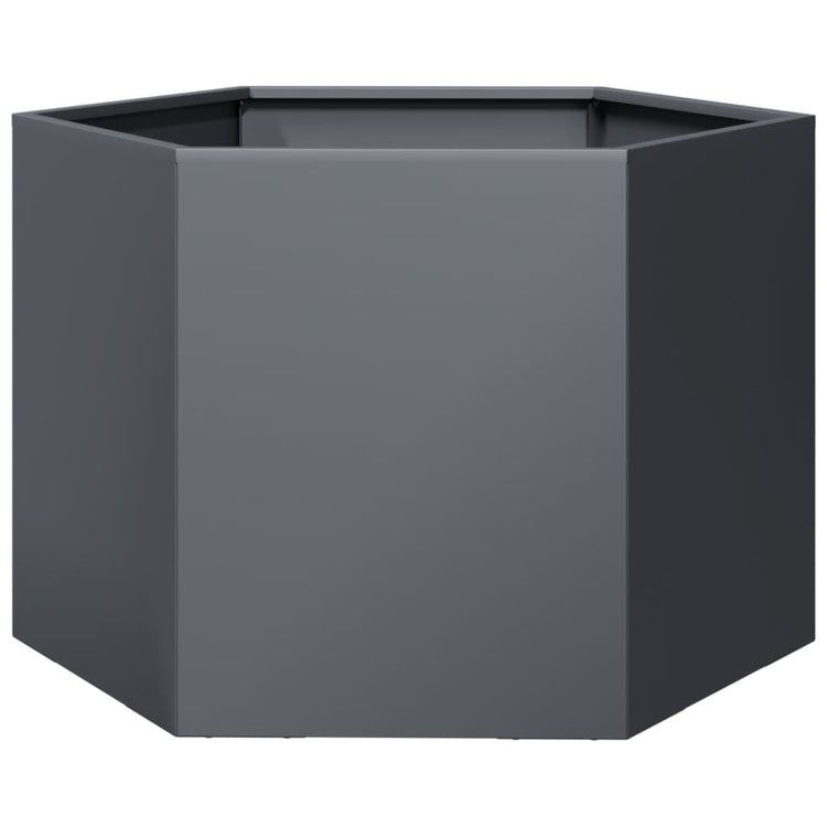 Vidaxl Planter Benket Hexagon 69x60x45 cm Anthracite en acier -colore