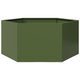 Vidaxl plannet hexagon 104x90x45 cm en acier olive vert