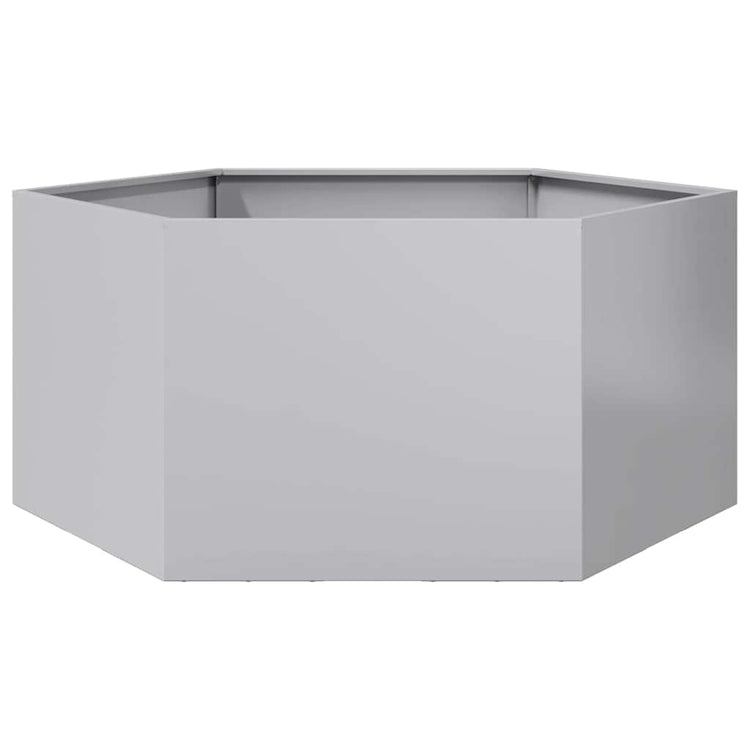 Vidaxl Planter Benket Hexagon 104x90x45 cm en acier galvanisé