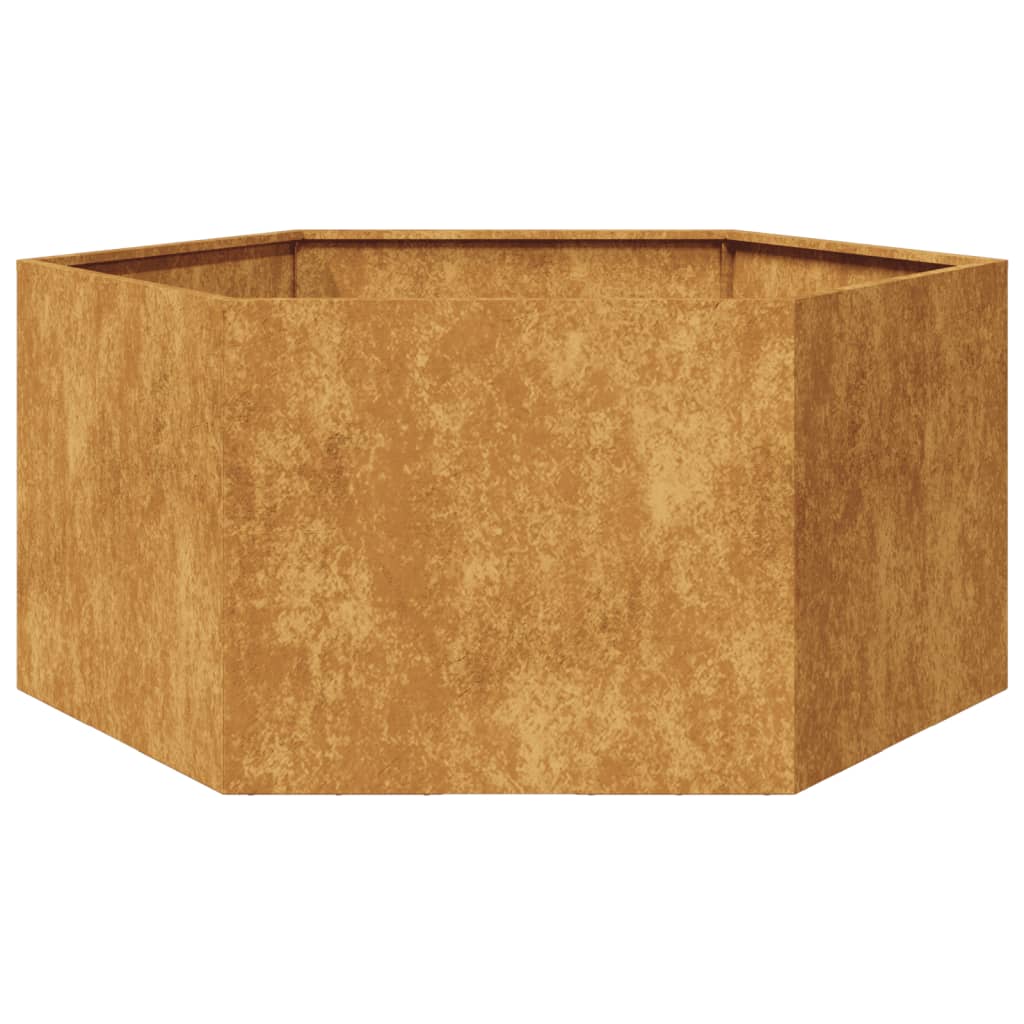 Vidaxl planter big hexhoek 104x90x45 cm acier météorologique