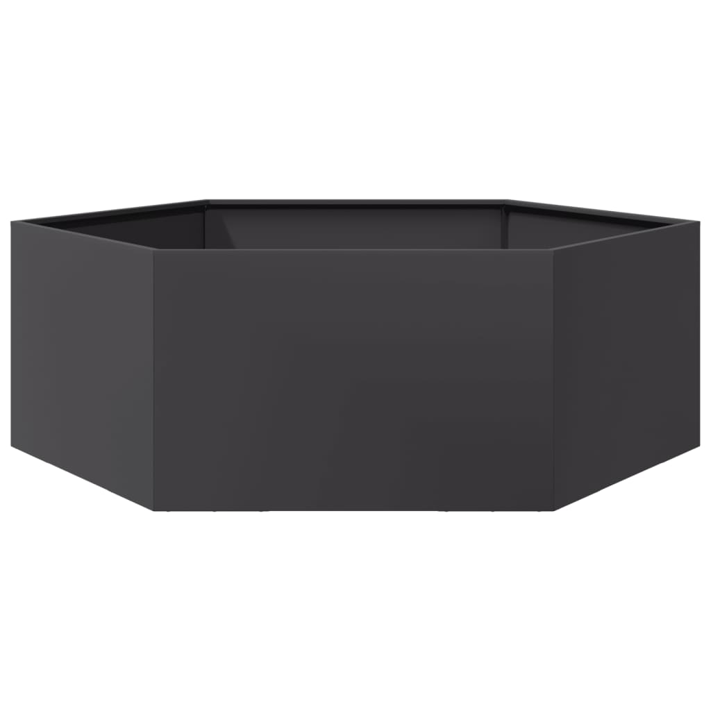 Vidaxl Planter Benket Hexagon 138x120x45 cm en acier noir