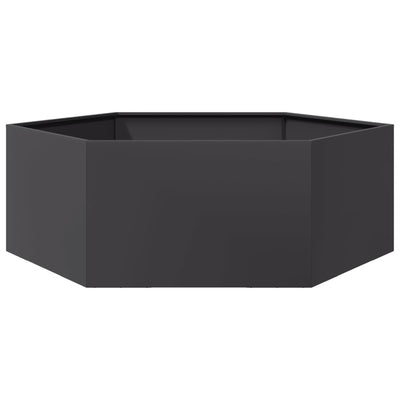 Vidaxl Planter Benket Hexagon 138x120x45 cm en acier noir