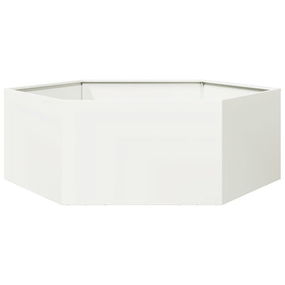Vidaxl plannet hexagon 138x120x45 cm en acier blanc