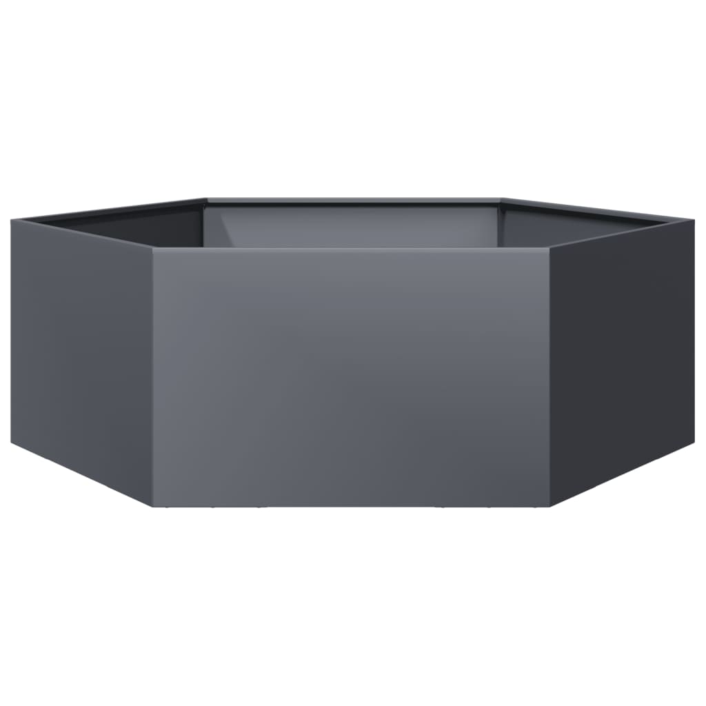 Vidaxl Planter Benket Hexagon 138x120x45 cm Anthracite en acier -colore