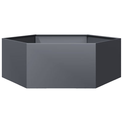 Vidaxl Planter Benket Hexagon 138x120x45 cm Anthracite en acier -colore