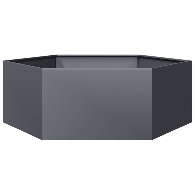 Vidaxl Planter Benket Hexagon 138x120x45 cm Anthracite en acier -colore