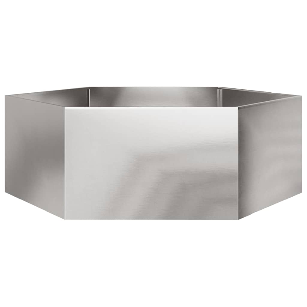 Vidaxl Planter Benket Hexagon 138x120x45 cm en acier inoxydable