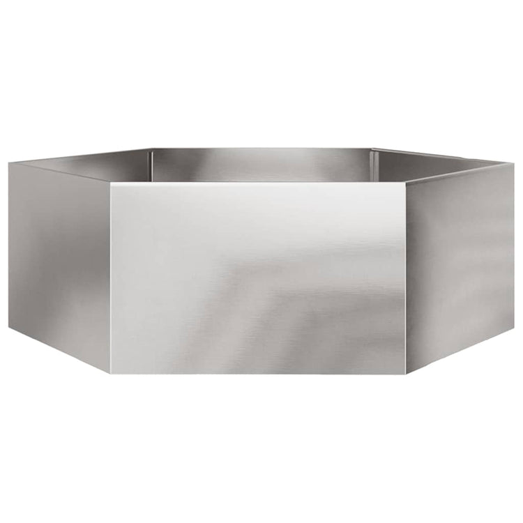 Vidaxl Planter Benket Hexagon 138x120x45 cm en acier inoxydable