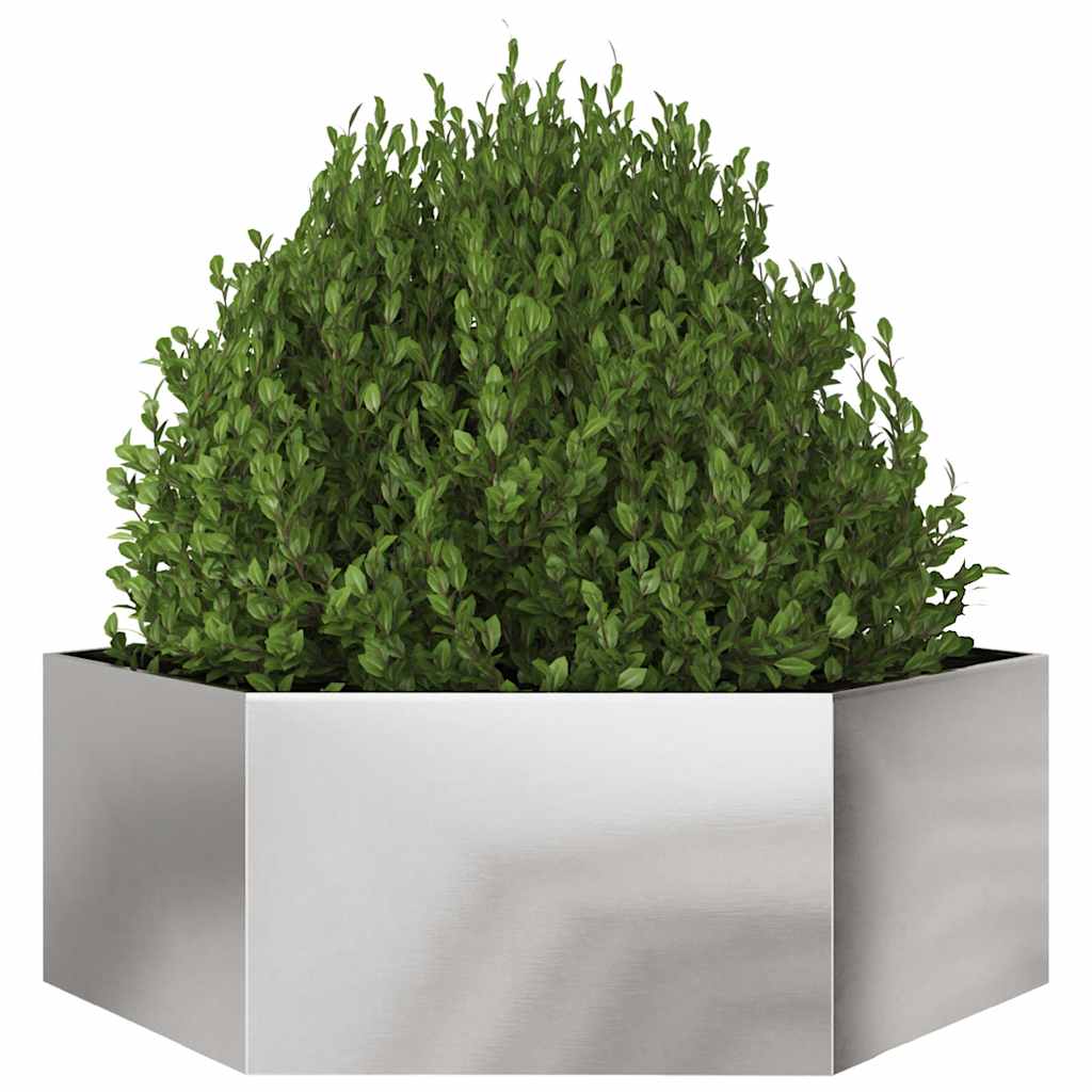Vidaxl Planter Benket Hexagon 138x120x45 cm en acier inoxydable