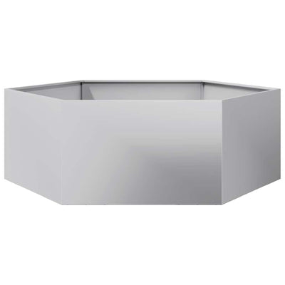 Vidaxl Planter Benket Hexagon 138x120x45 cm en acier galvanisé