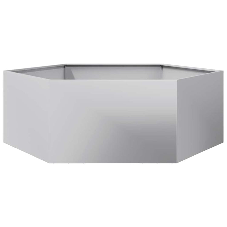 Vidaxl Planter Benket Hexagon 138x120x45 cm en acier galvanisé