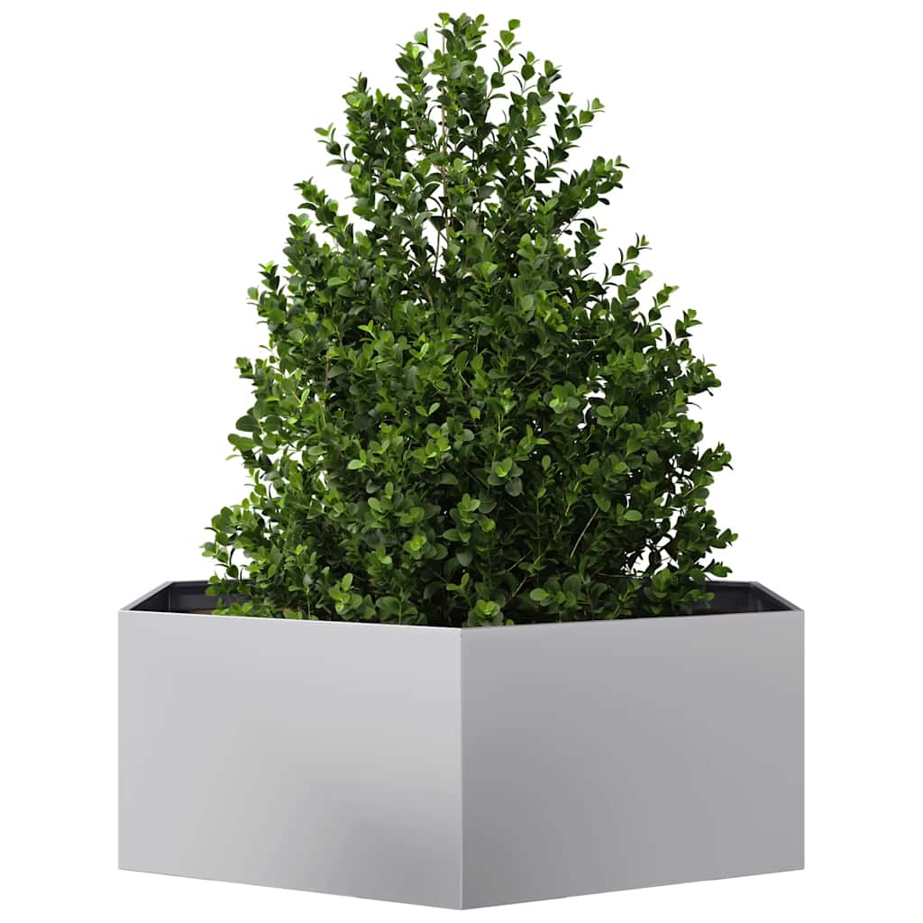 Vidaxl Planter Benket Hexagon 138x120x45 cm en acier galvanisé
