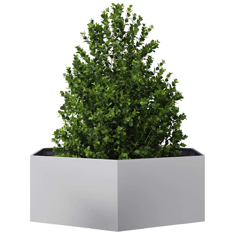 Vidaxl Planter Benket Hexagon 138x120x45 cm en acier galvanisé
