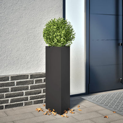 Vidaxl Planter triangle 30x26x75 cm en acier noir