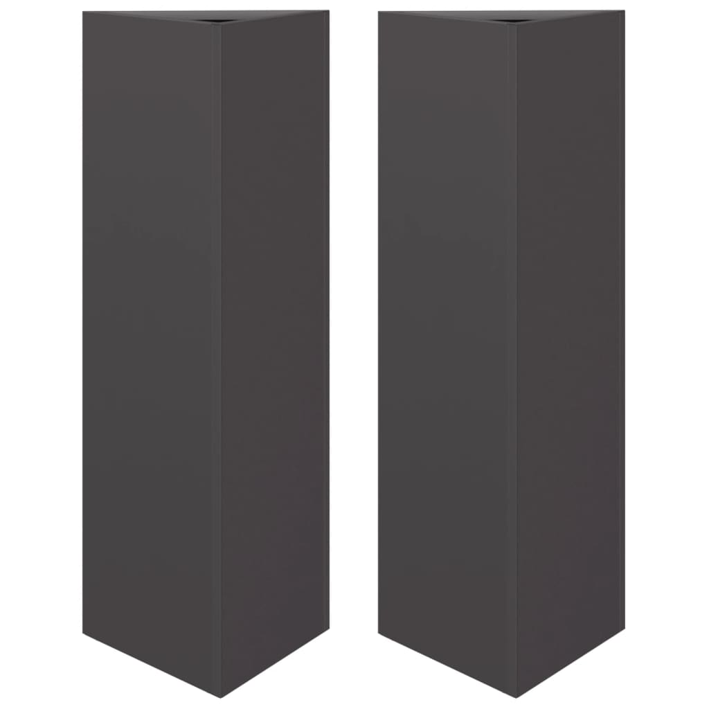 Jardinières Vidaxl 2 St Triangle 30x26x75 cm en acier noir