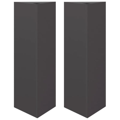 Jardinières Vidaxl 2 St Triangle 30x26x75 cm en acier noir