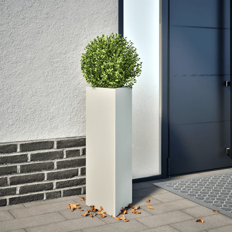 Vidaxl Plannet triangle 30x26x75 cm en acier blanc