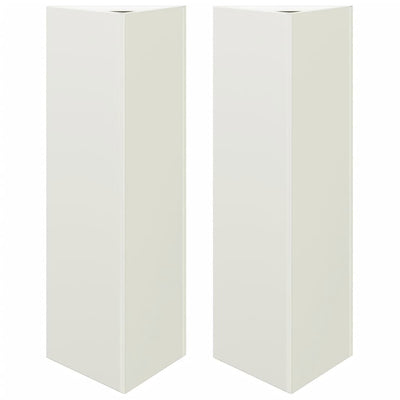 Vidaxl Planters 2 St Triangle 30x26x75 cm en acier blanc