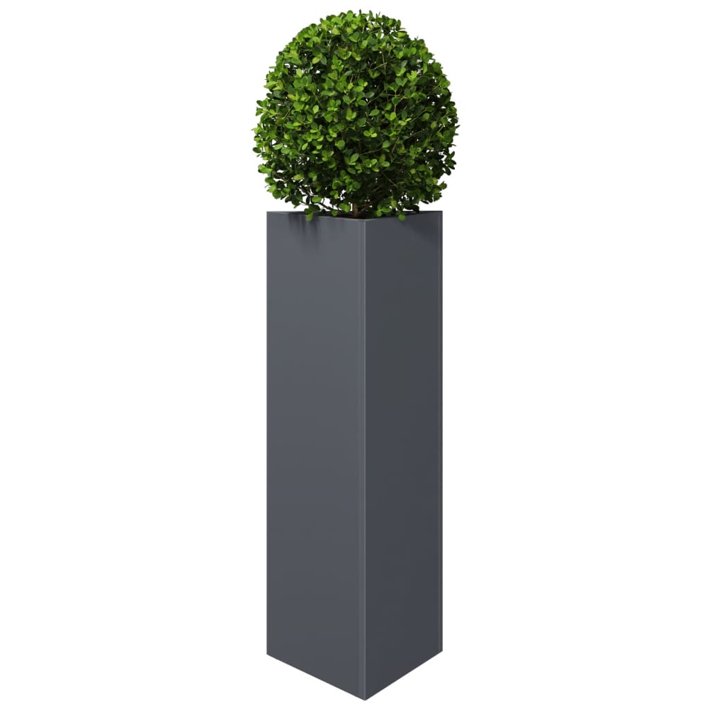 Vidaxl Planter Triangle 30x26x75 cm Anthracite en acier -colore