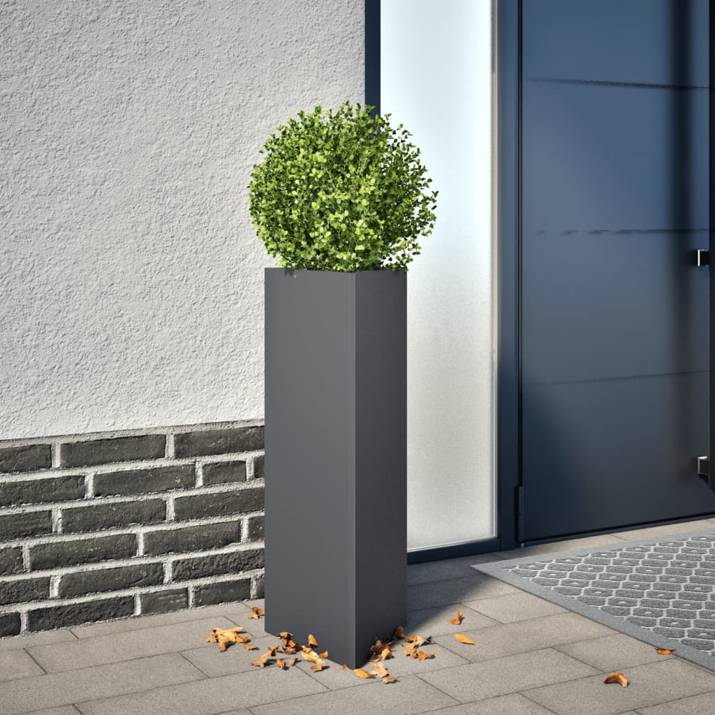 Vidaxl Planter Triangle 30x26x75 cm Anthracite en acier -colore