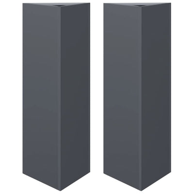 Vidaxl Planters 2 St Triangle 30x26x75 cm Anthracite en acier -colore