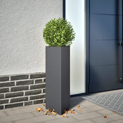 Vidaxl Planters 2 St Triangle 30x26x75 cm Anthracite en acier -colore
