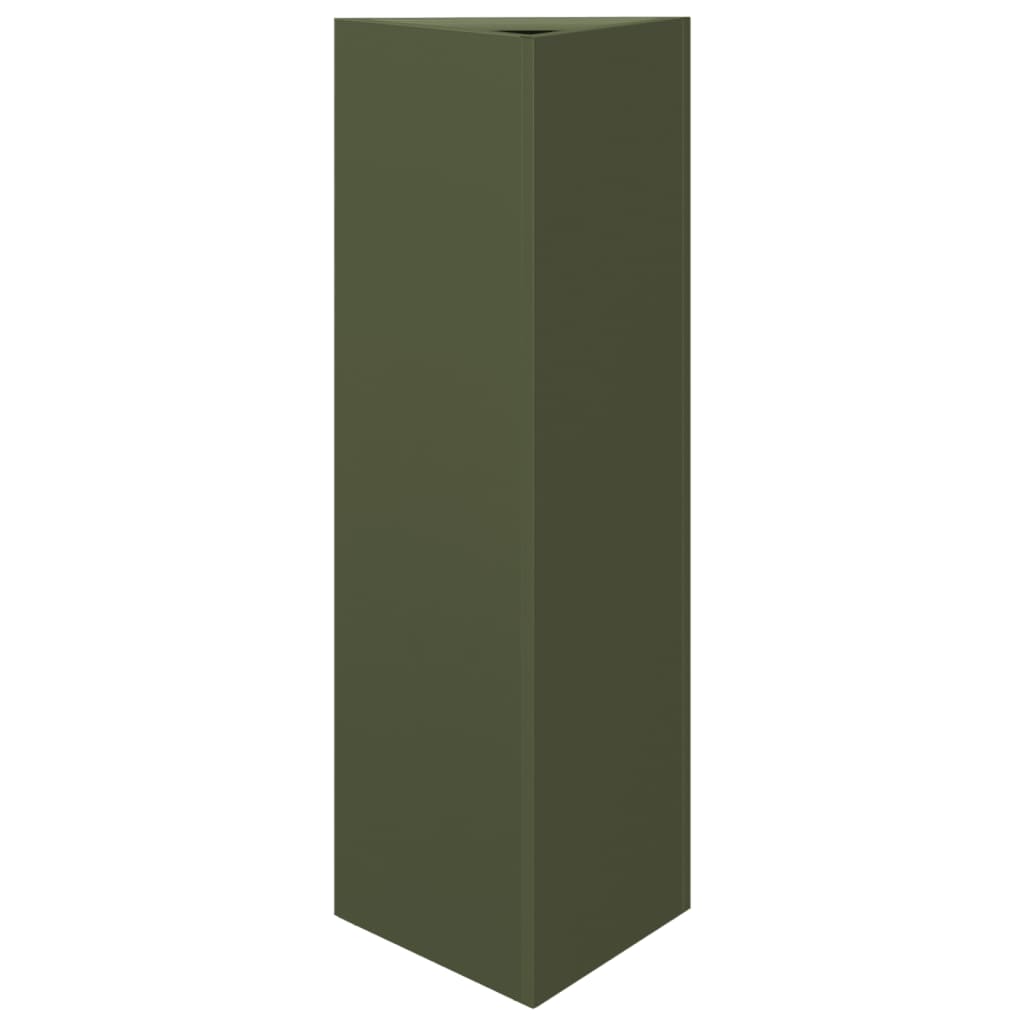 Vidaxl Planter triangle 30x26x75 cm en acier vert olive