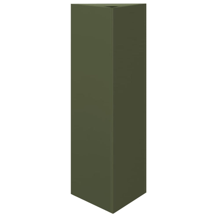 Vidaxl Planter triangle 30x26x75 cm en acier vert olive
