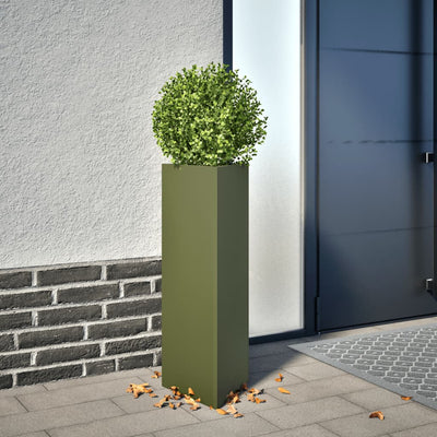 Vidaxl Planter triangle 30x26x75 cm en acier vert olive