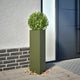 Vidaxl Planters 2 St Triangle 30x26x75 cm Green d'olive en acier