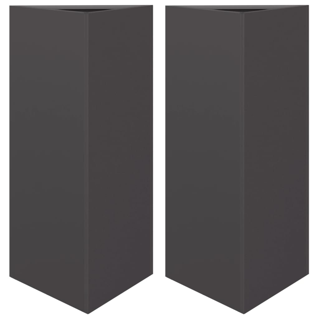 Vidaxl Planters 2 St Triangle 40x34.5x70 cm en acier noir