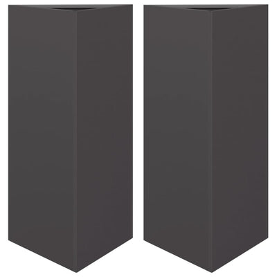 Vidaxl Planters 2 St Triangle 40x34.5x70 cm en acier noir