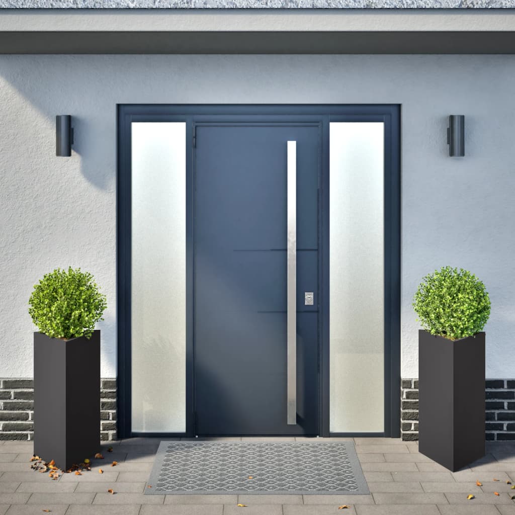 Vidaxl Planters 2 St Triangle 40x34.5x70 cm en acier noir