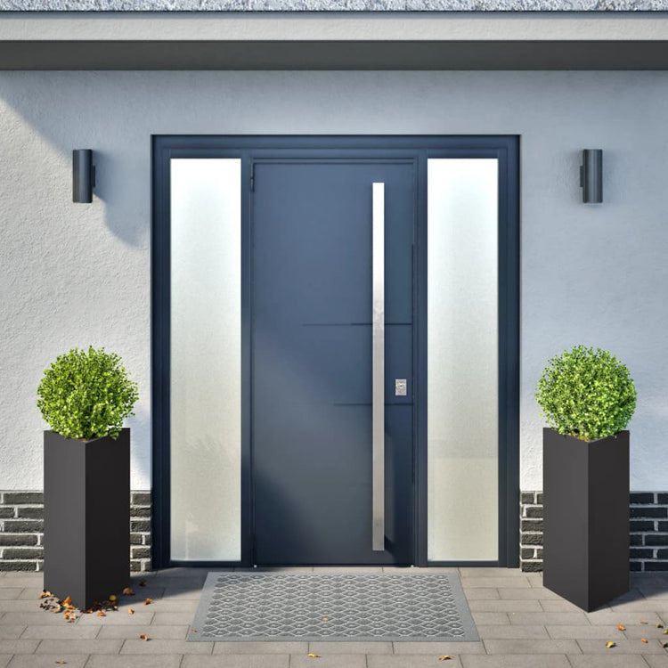 Vidaxl Planters 2 St Triangle 40x34.5x70 cm en acier noir