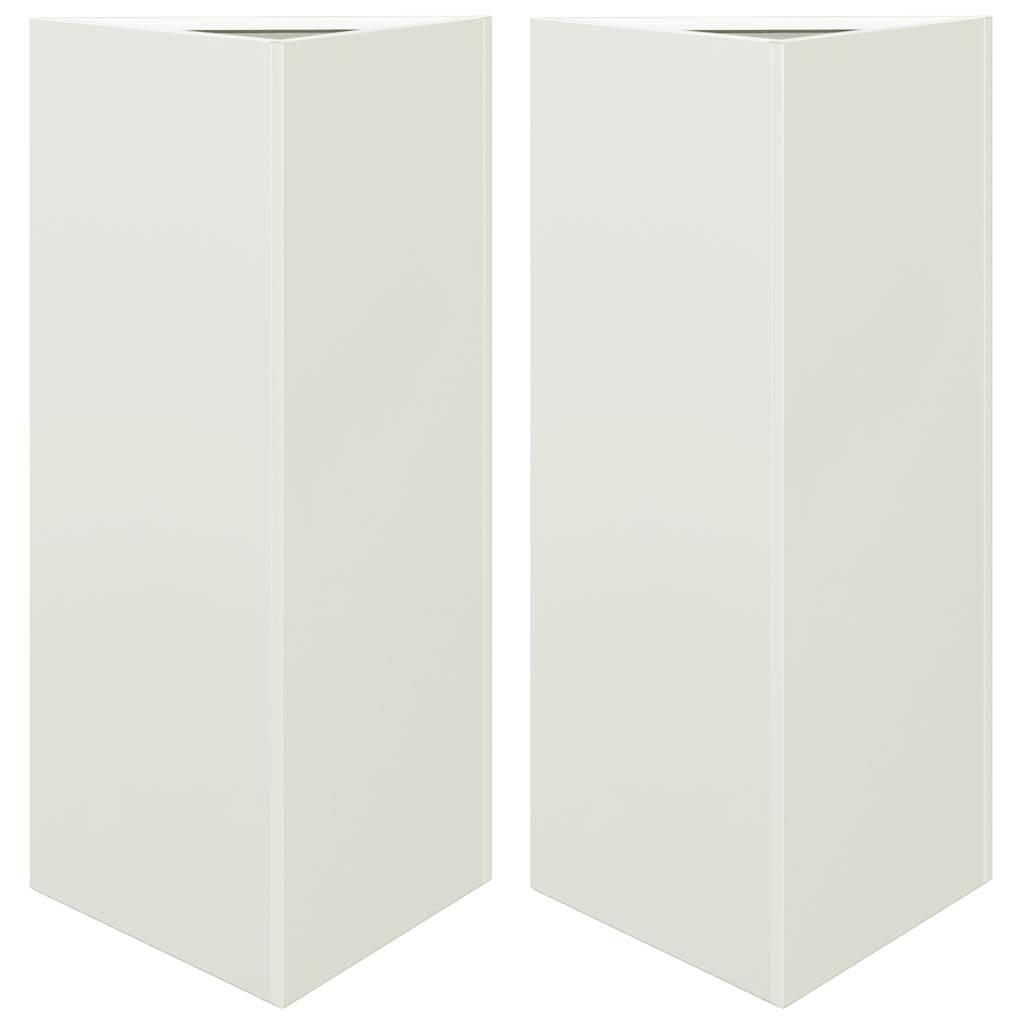 Vidaxl Planters 2 St Triangle 40x34.5x70 cm en acier blanc
