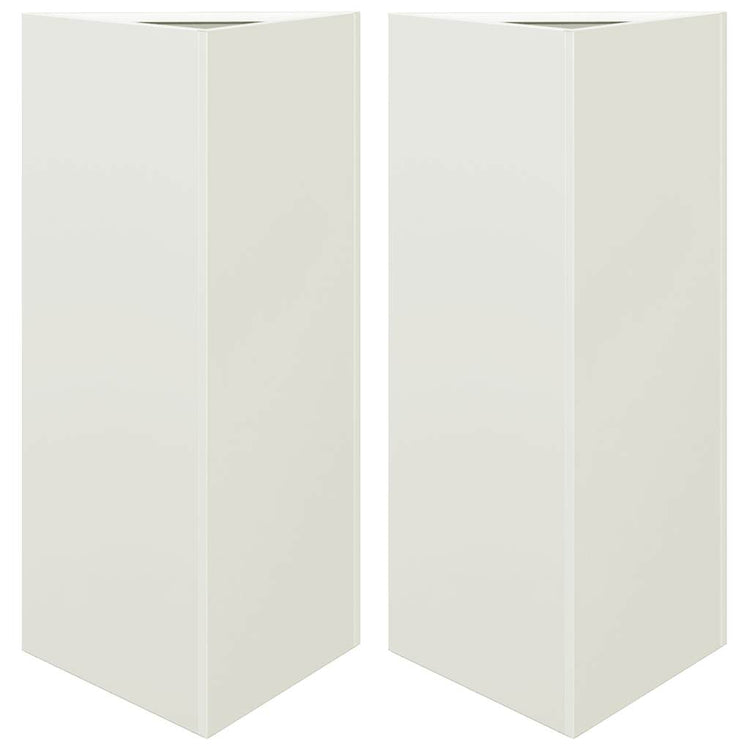Vidaxl Planters 2 St Triangle 40x34.5x70 cm en acier blanc