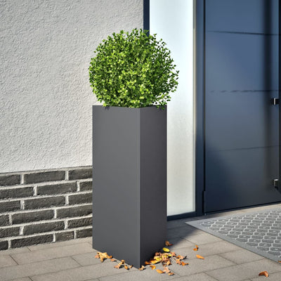 Vidaxl planteur triangle 40x34.5x70 cm anthracite en acier -colore