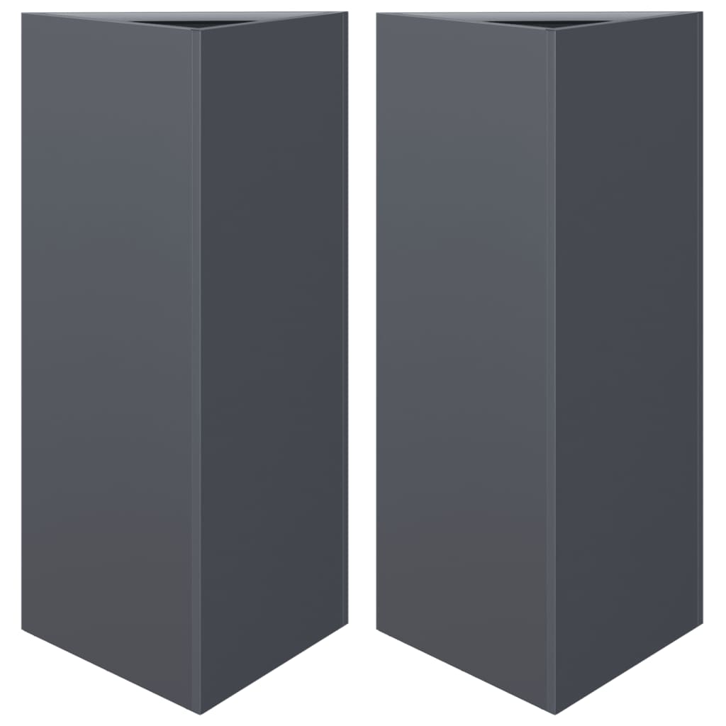 Vidaxl Planters 2 St Triangle 40x34.5x70 cm Couleur d'anthracite en acier