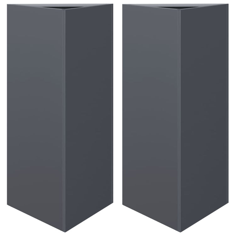 Vidaxl Planters 2 St Triangle 40x34.5x70 cm Couleur d'anthracite en acier