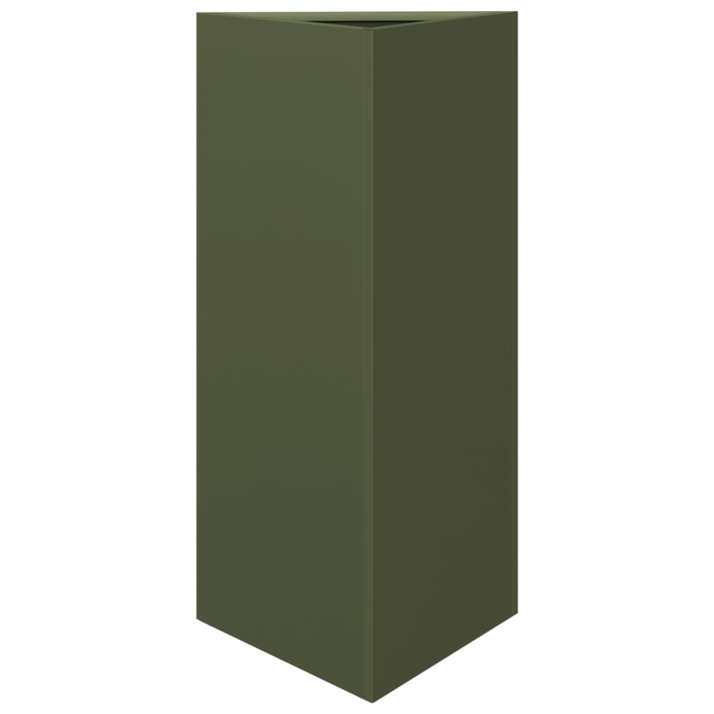 Vidaxl Planter triangle 40x34.5x70 cm en acier vert olive