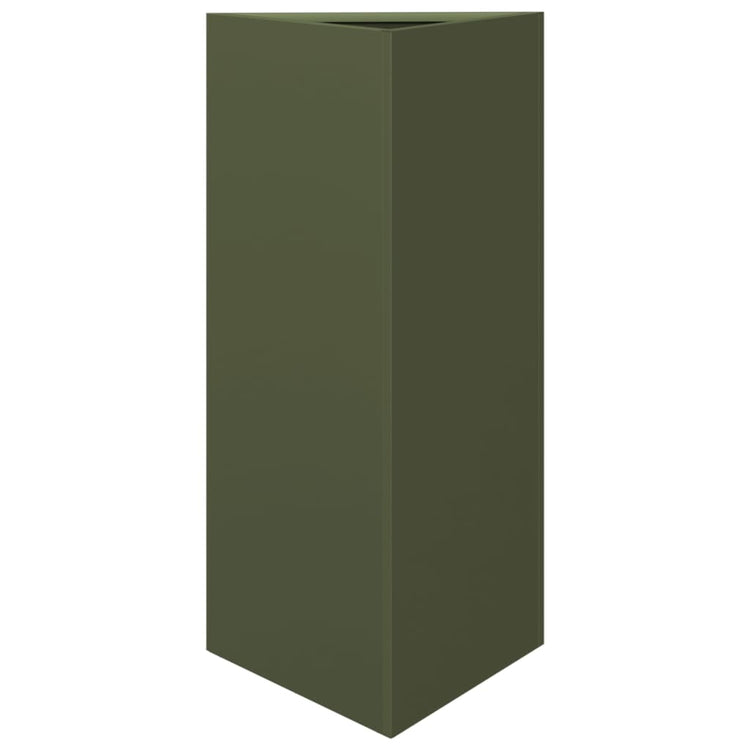 Vidaxl Planter triangle 40x34.5x70 cm en acier vert olive