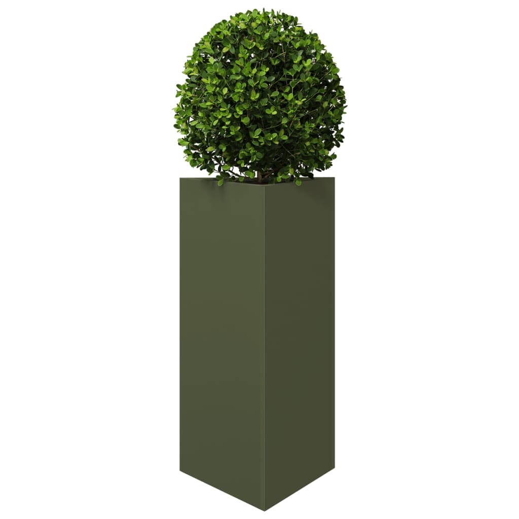 Vidaxl Planter triangle 40x34.5x70 cm en acier vert olive