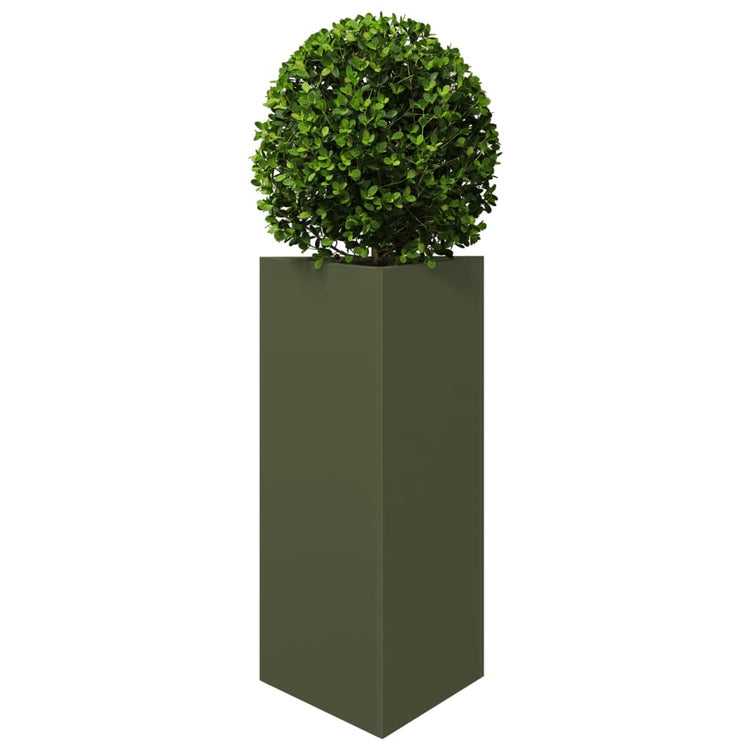 Vidaxl Planter triangle 40x34.5x70 cm en acier vert olive