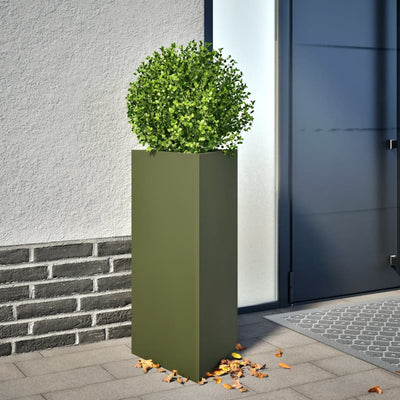 Vidaxl Planter triangle 40x34.5x70 cm en acier vert olive