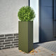 Vidaxl Planters 2 St Triangle 40x34.5x70 cm Green d'olive en acier