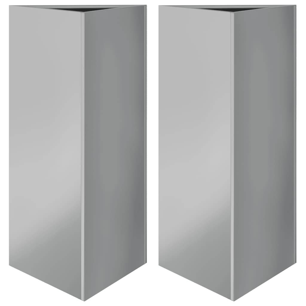 Vidaxl Planters 2 St Triangle 40x40x75 cm en acier galvanisé