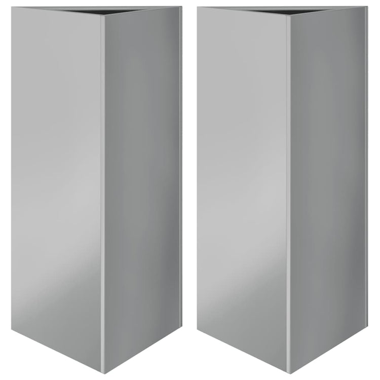 Vidaxl Planters 2 St Triangle 40x40x75 cm en acier galvanisé